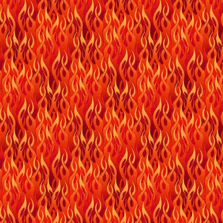 Monster Trucks Flames Fabric