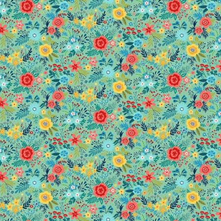 Chloe Floral on Aqua