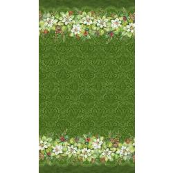 Deck the Halls Poinsettia Double Border Green