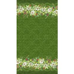 Deck the Halls Poinsettia Double Border Green