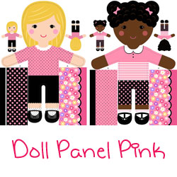 Girls of the World Doll Panel Pink