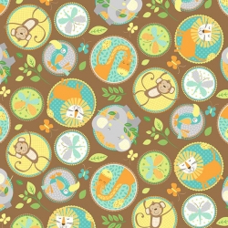 Jungle Friends Animal Circles Brown