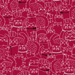Cat Fish Sketched Cats Red